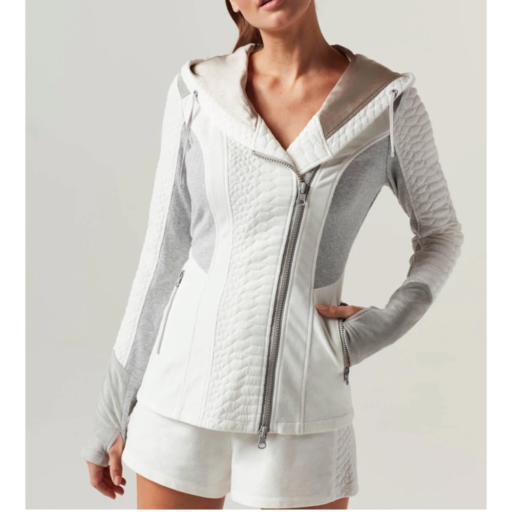 NWT Blanc Noir asymmetrical 🐊 white hoodie size small